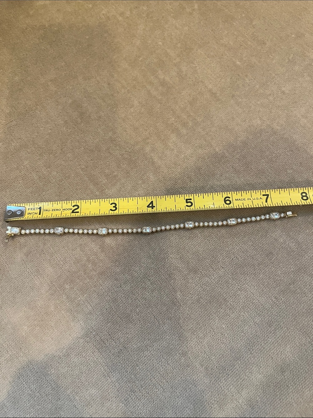 Judith Ripka CZ Sterling 925 Gold Clad Tennis Bracelet - Sparkling Link Design - Picture 11 of 12